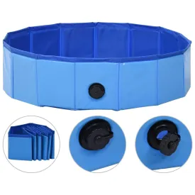 vidaXL Foldable Dog Swimming Pool PVC Animal Pet Supply Red/Blue Multi Sizes