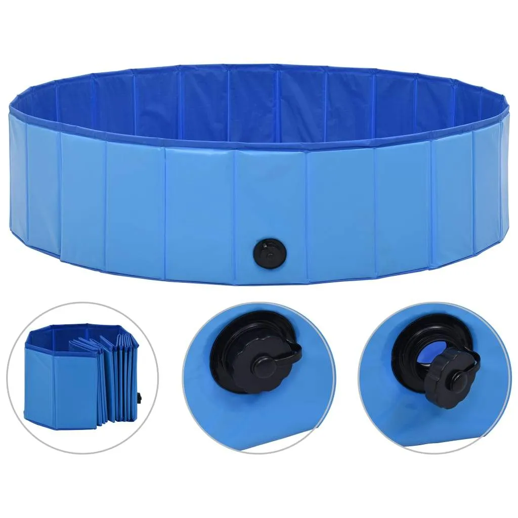 vidaXL Foldable Dog Swimming Pool PVC Animal Pet Supply Red/Blue Multi Sizes