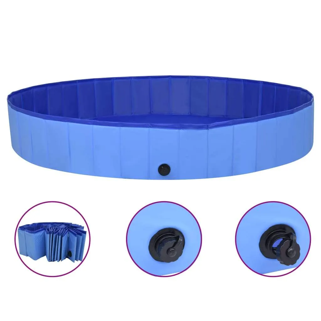 vidaXL Foldable Dog Swimming Pool PVC Animal Pet Supply Red/Blue Multi Sizes