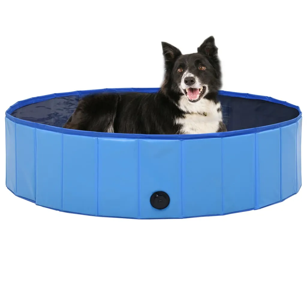 vidaXL Foldable Dog Swimming Pool PVC Animal Pet Supply Red/Blue Multi Sizes