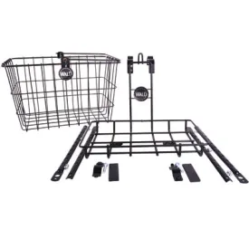 Wald Basket/Rack,Frnt,3339,Blk W/3133 Basket On A Nice Rack #3339 Front Basket & Rack Combo Wald Baskets
