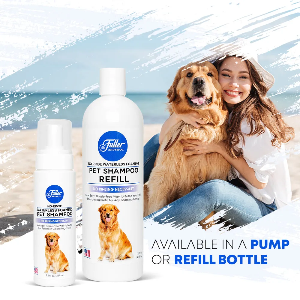 Waterless No-Rinse Foaming Pet Shampoo For Dogs– Cleans, Conditions & Moisturizes   2 Refill Bottles