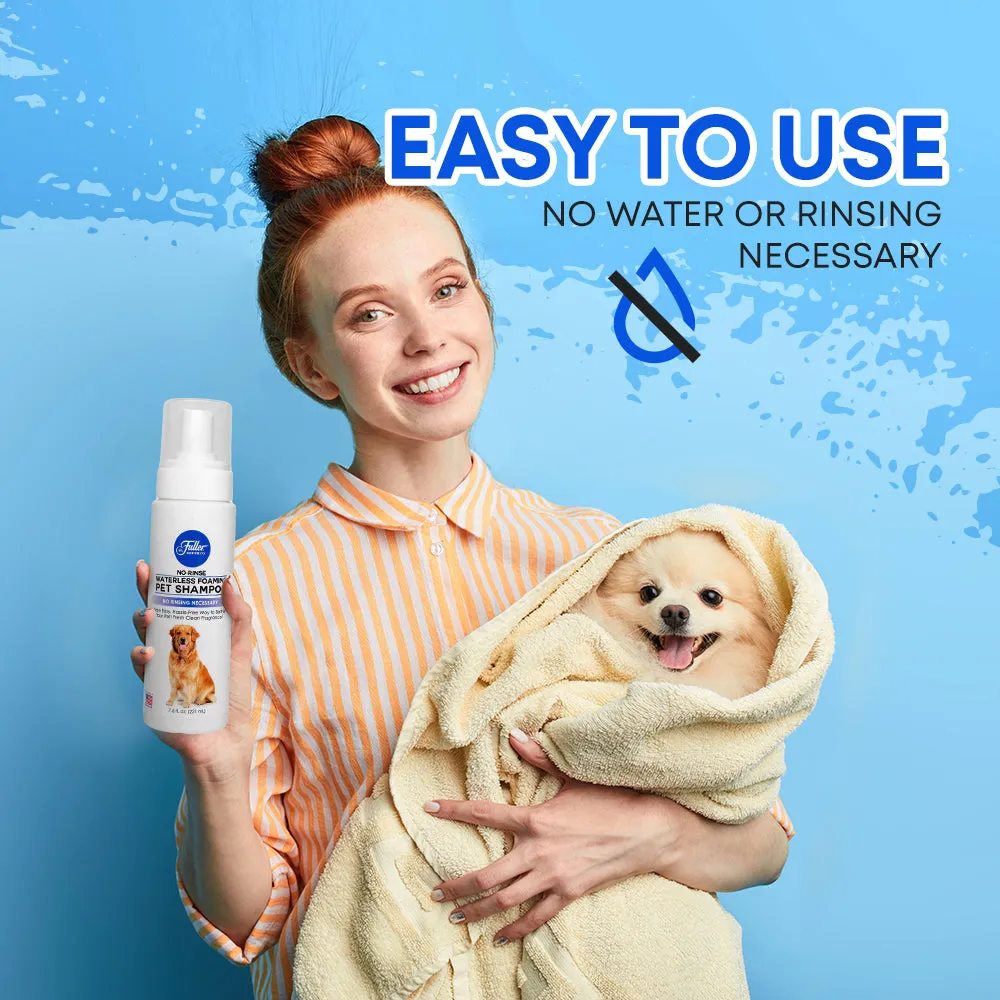 Waterless No-Rinse Foaming Pet Shampoo For Dogs– Cleans, Conditions & Moisturizes   2 Refill Bottles