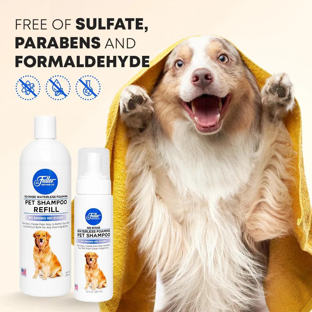 Waterless No-Rinse Foaming Pet Shampoo For Dogs– Cleans, Conditions & Moisturizes   2 Refill Bottles