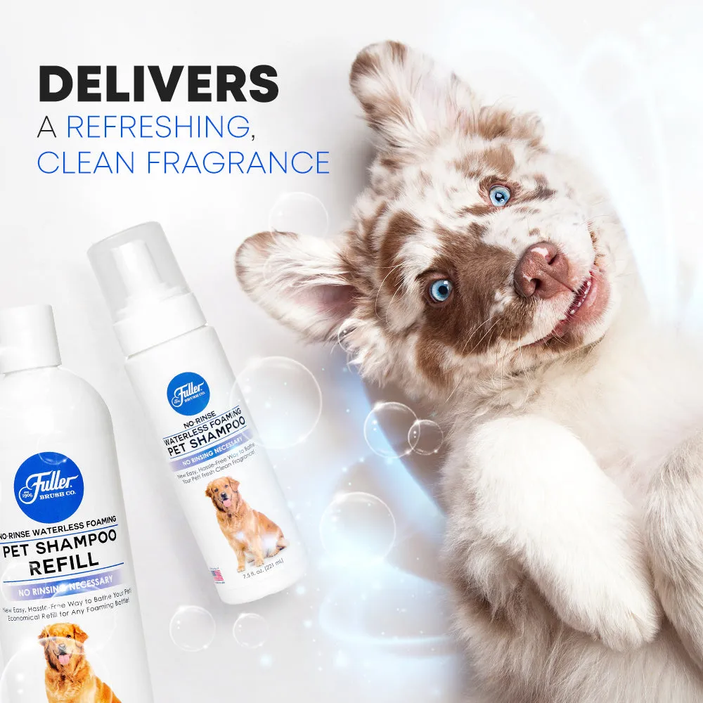 Waterless No-Rinse Foaming Pet Shampoo For Dogs– Cleans, Conditions & Moisturizes   2 Refill Bottles