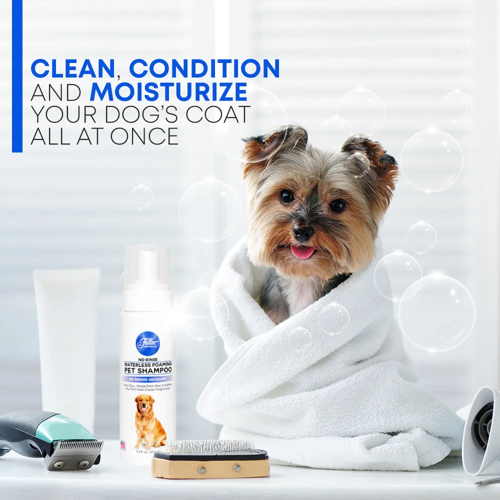 Waterless No-Rinse Foaming Pet Shampoo For Dogs– Cleans, Conditions & Moisturizes   2 Refill Bottles