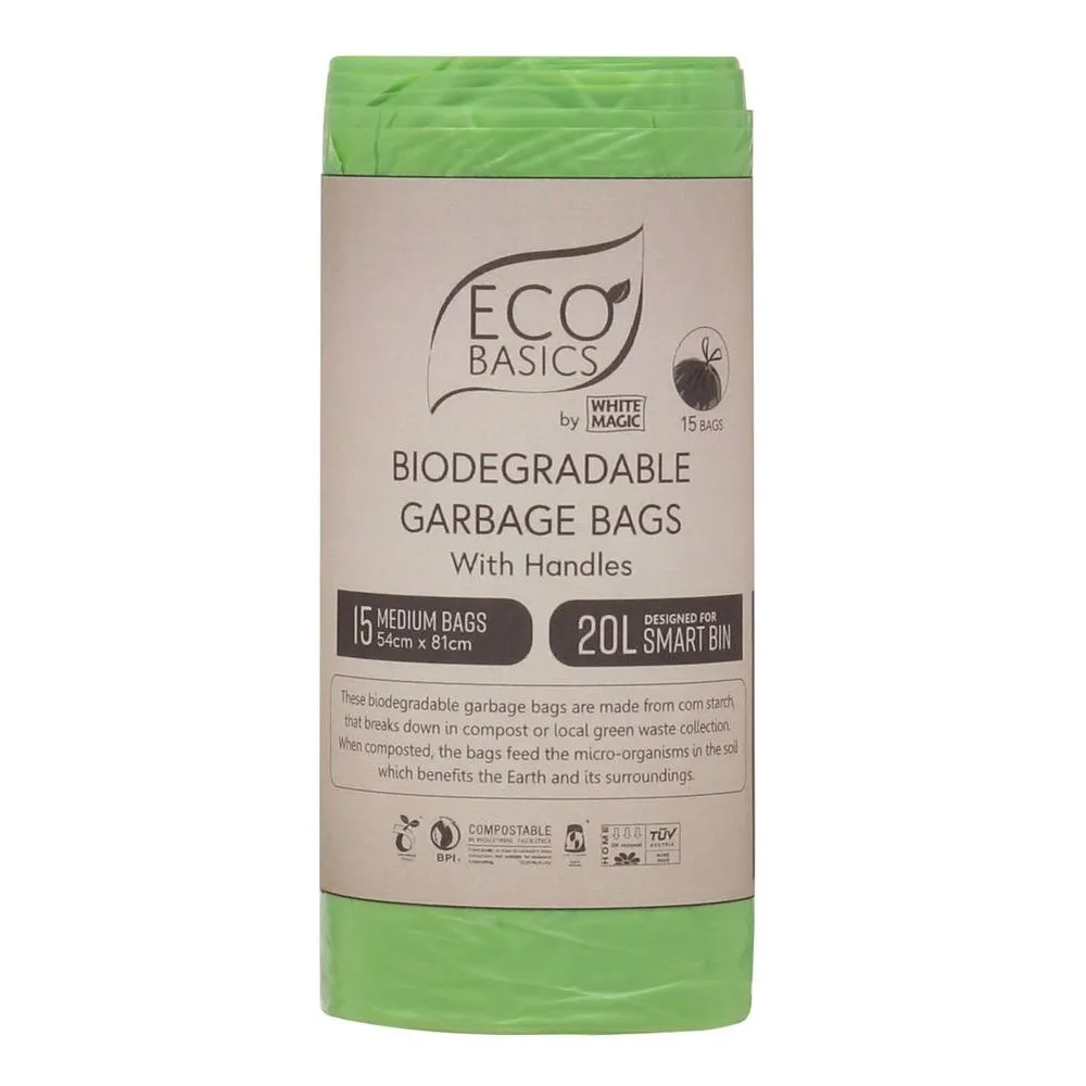 White Magic 20L Biodegradable Bin Liners 15 Pack