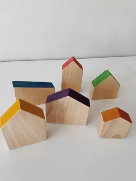 wooden houses play set