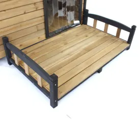 Wooden Patio Verandah Run for XL Peak Roof Wooden Kennel